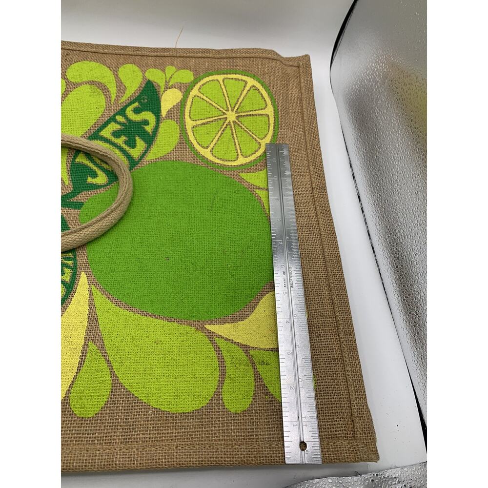 Trader Joe's Large Tote Bag Lemon and Lime Jute Burlap Reusable Shopping Bag - Picture 12 of 14